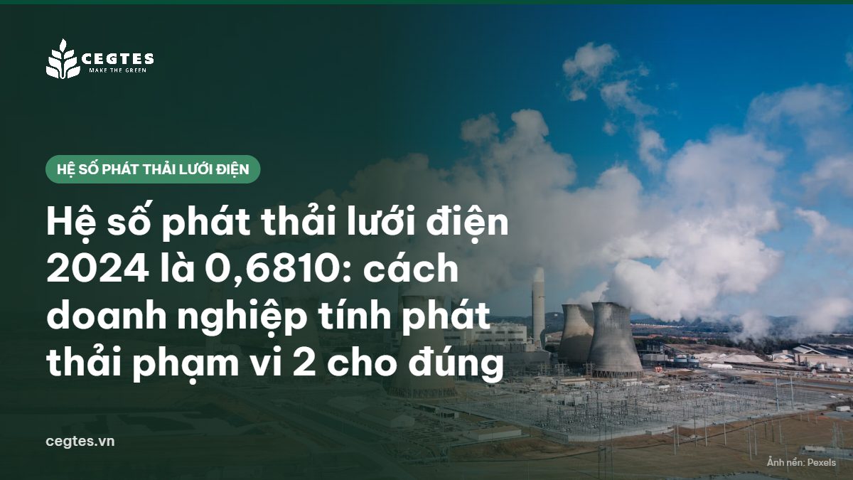 Ống khói nhà máy, minh họa phát thải khí nhà kính từ sản xuất điện và hệ số phát thải lưới điện